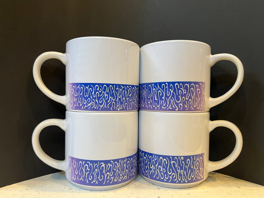 Inevitable Passage of Time Indigo Ceramic Mugs 10 oz. (Set of 4)